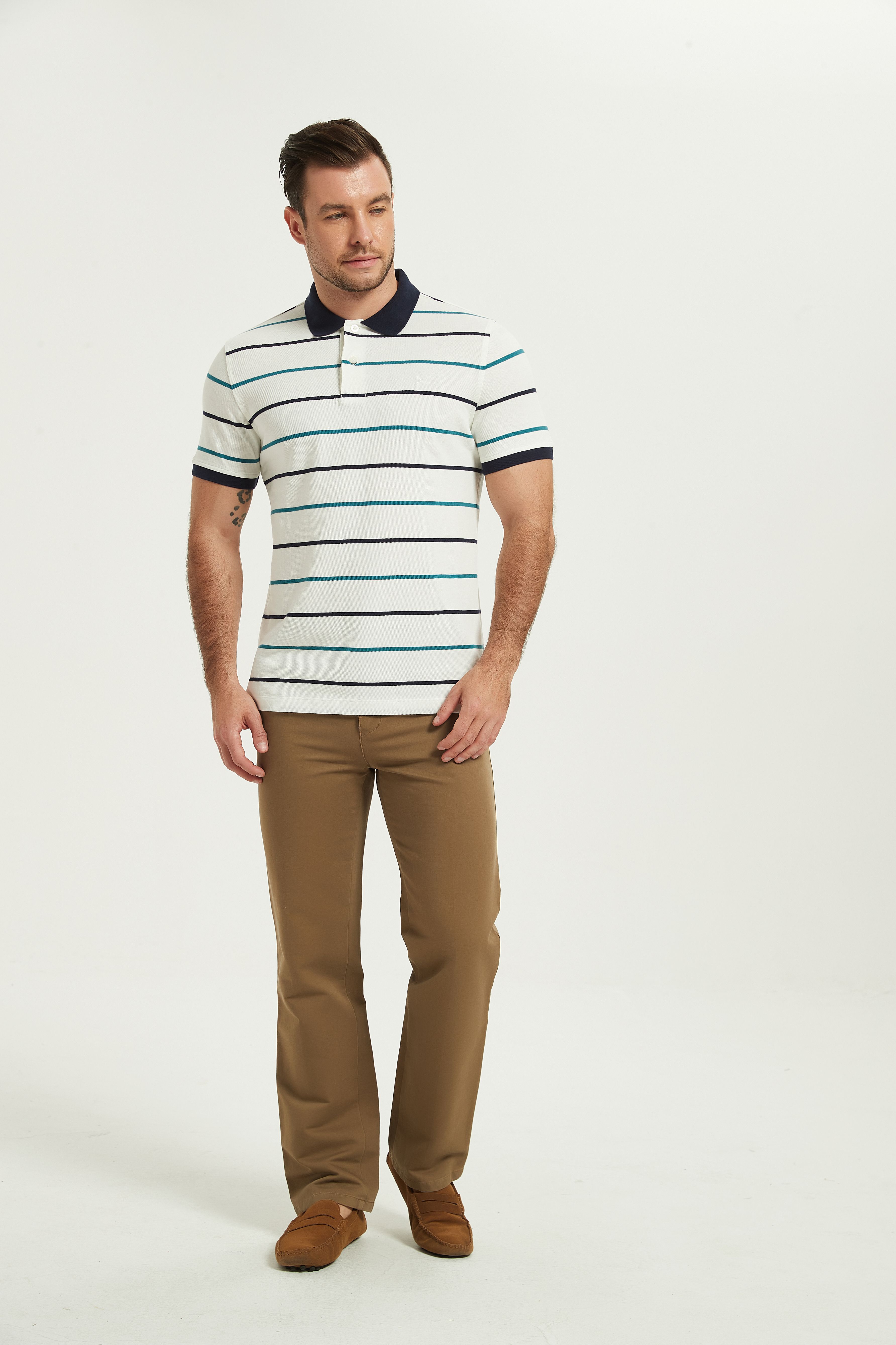 POLO Shirt-white stripes