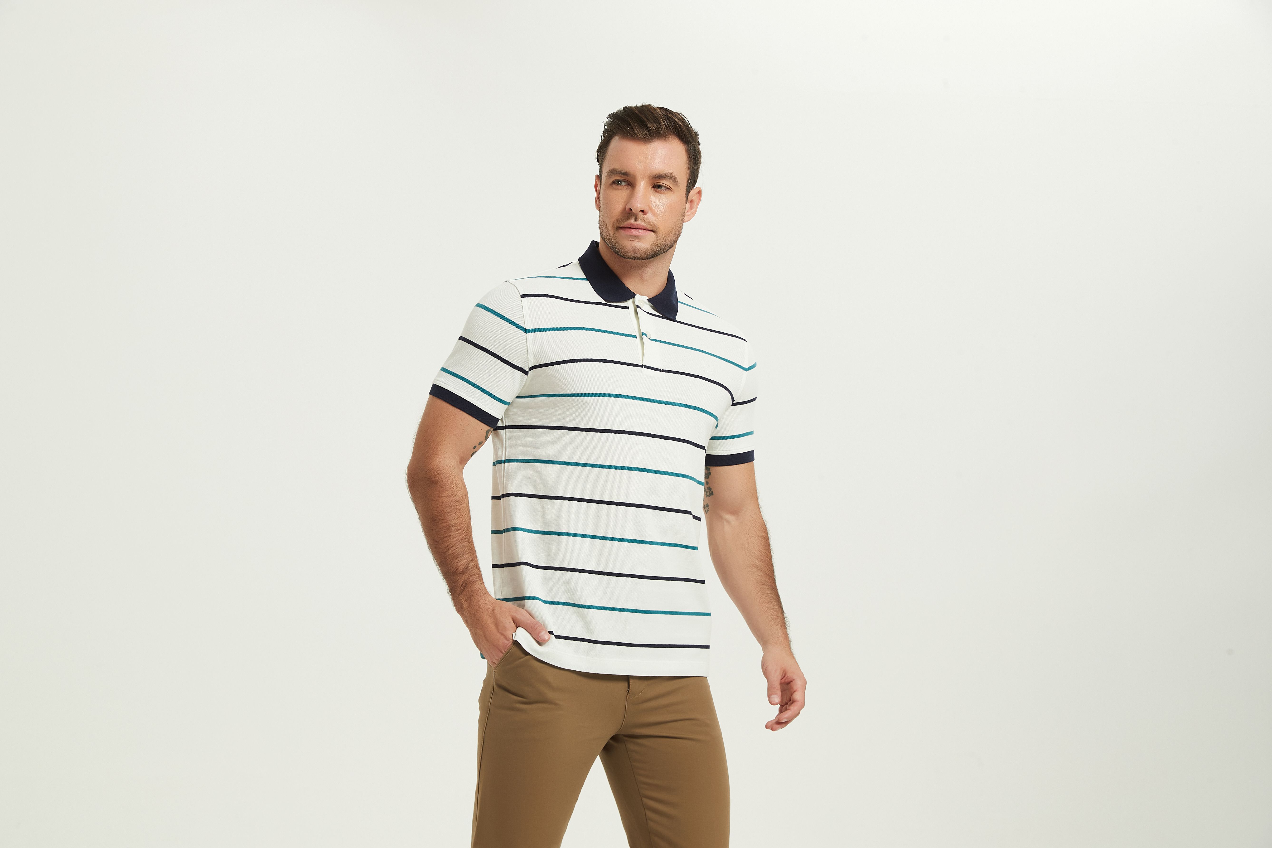 POLO Shirt-white stripes