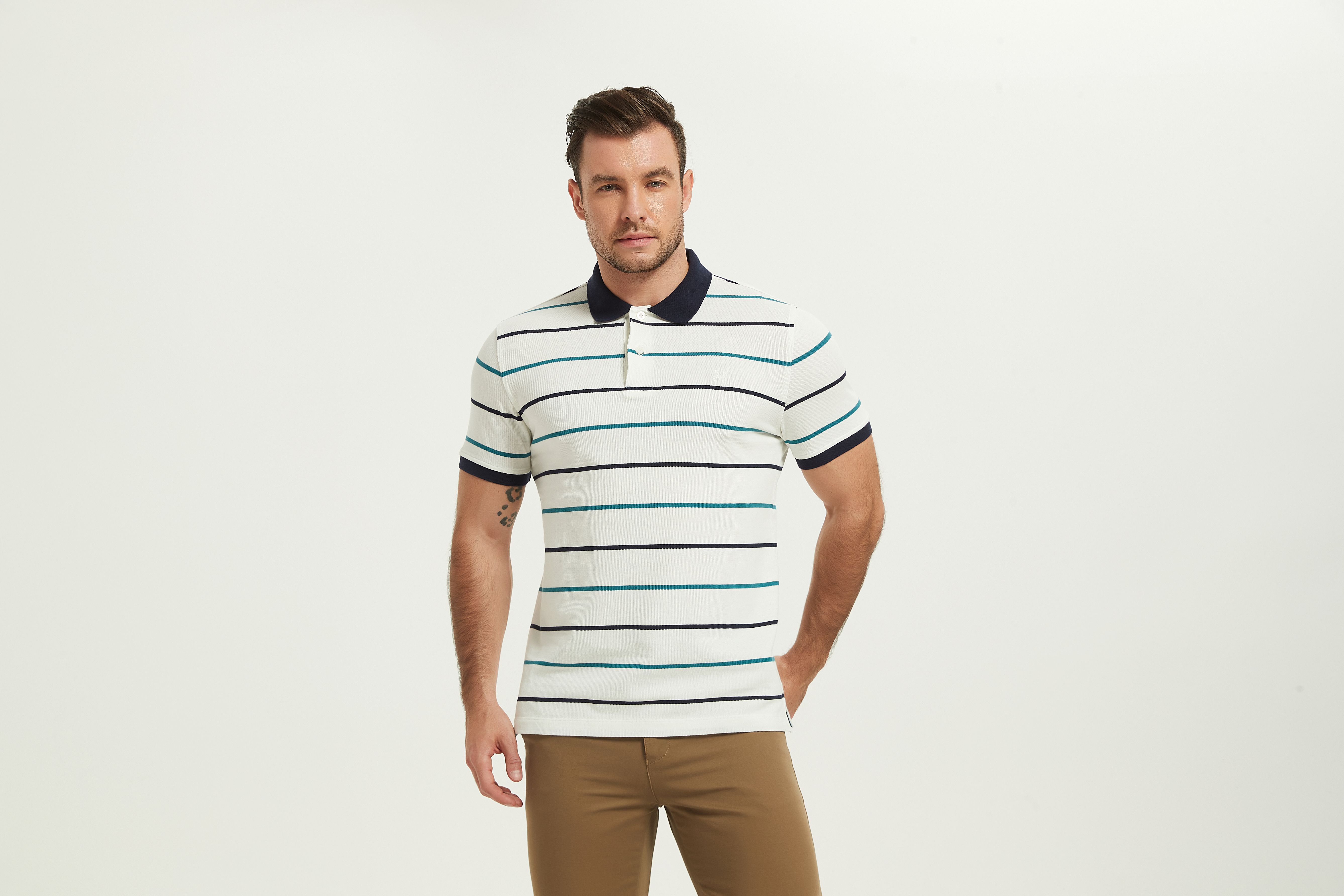 POLO Shirt-white stripes