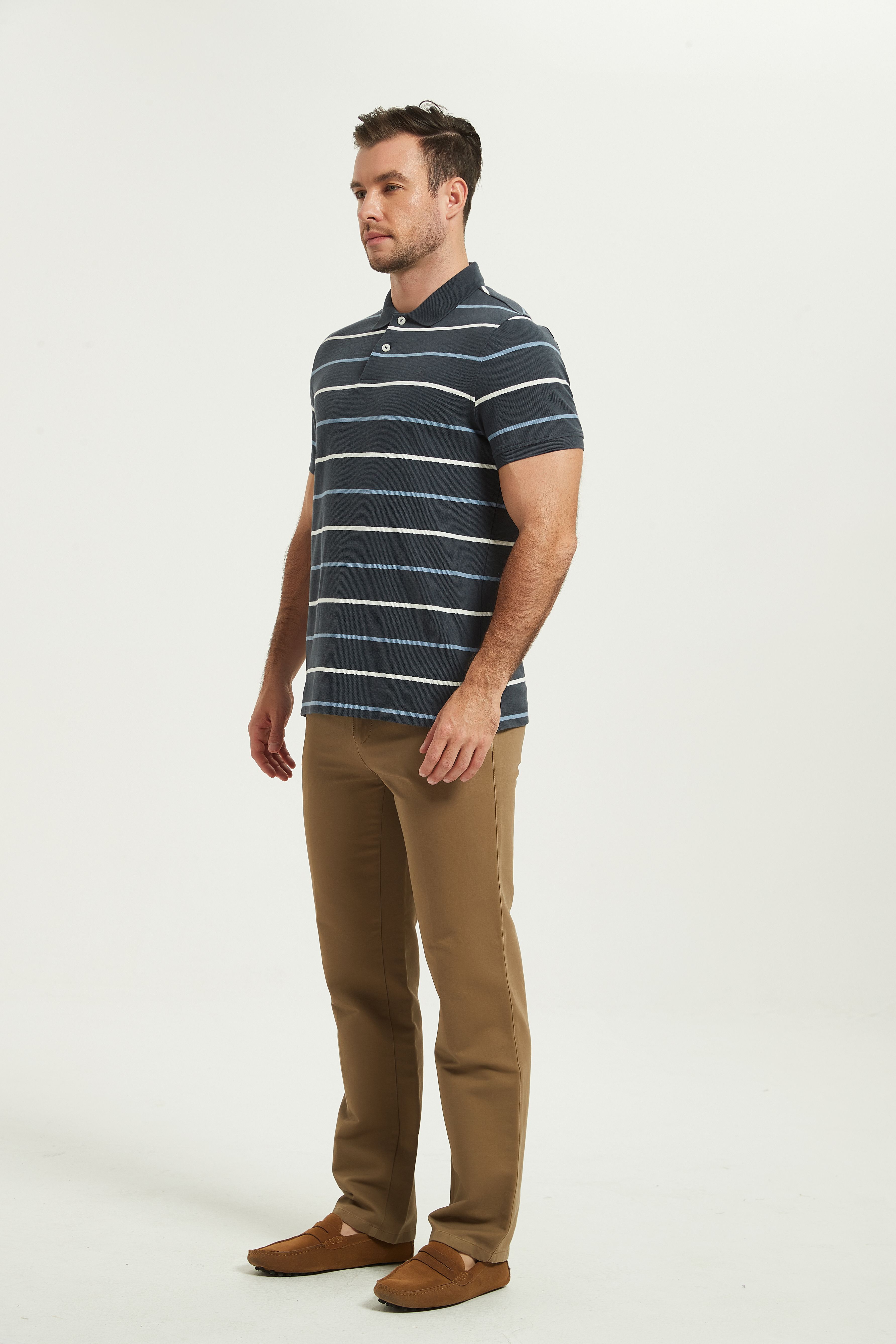 POLO Shirt-dark gray stripes