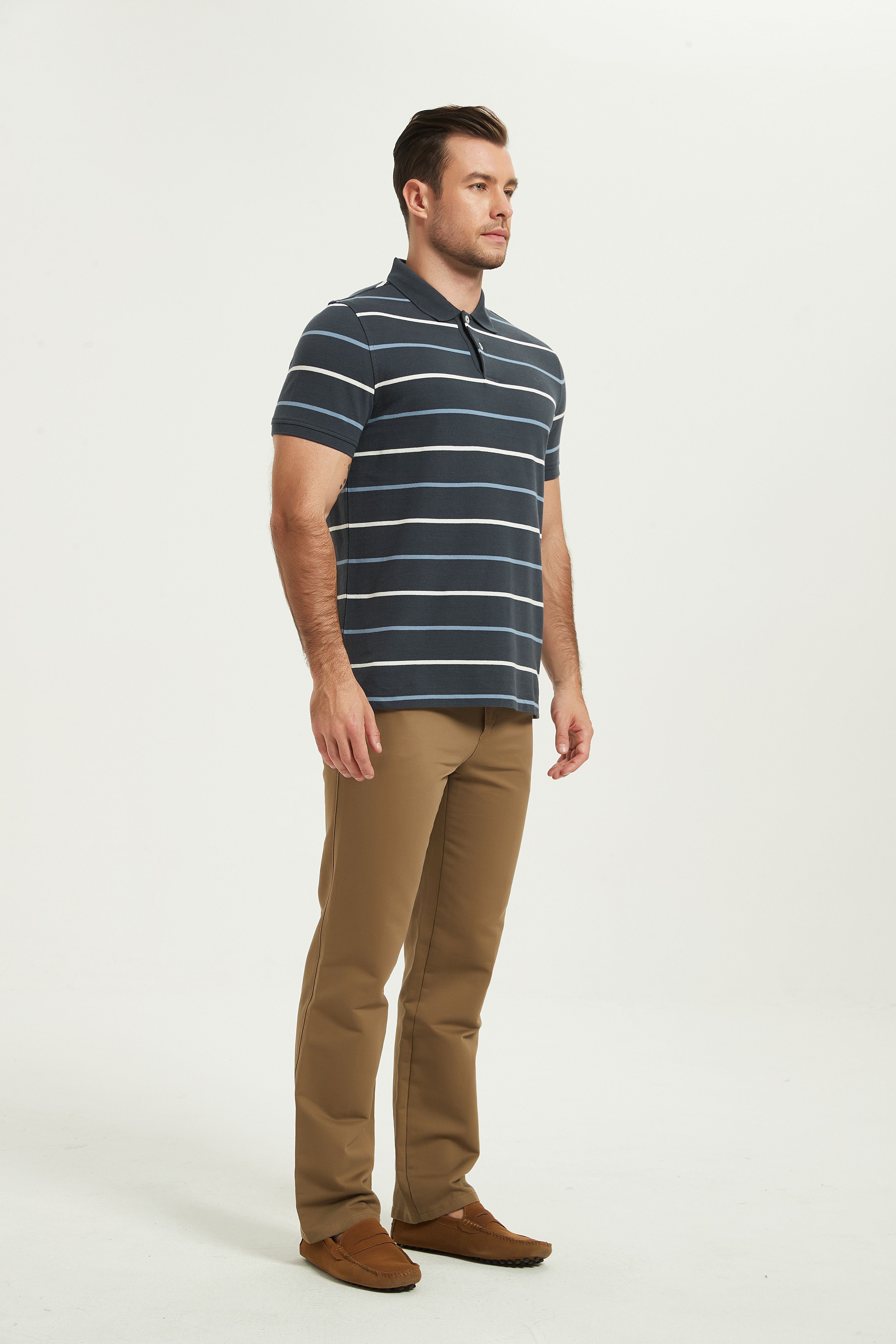POLO Shirt-dark gray stripes