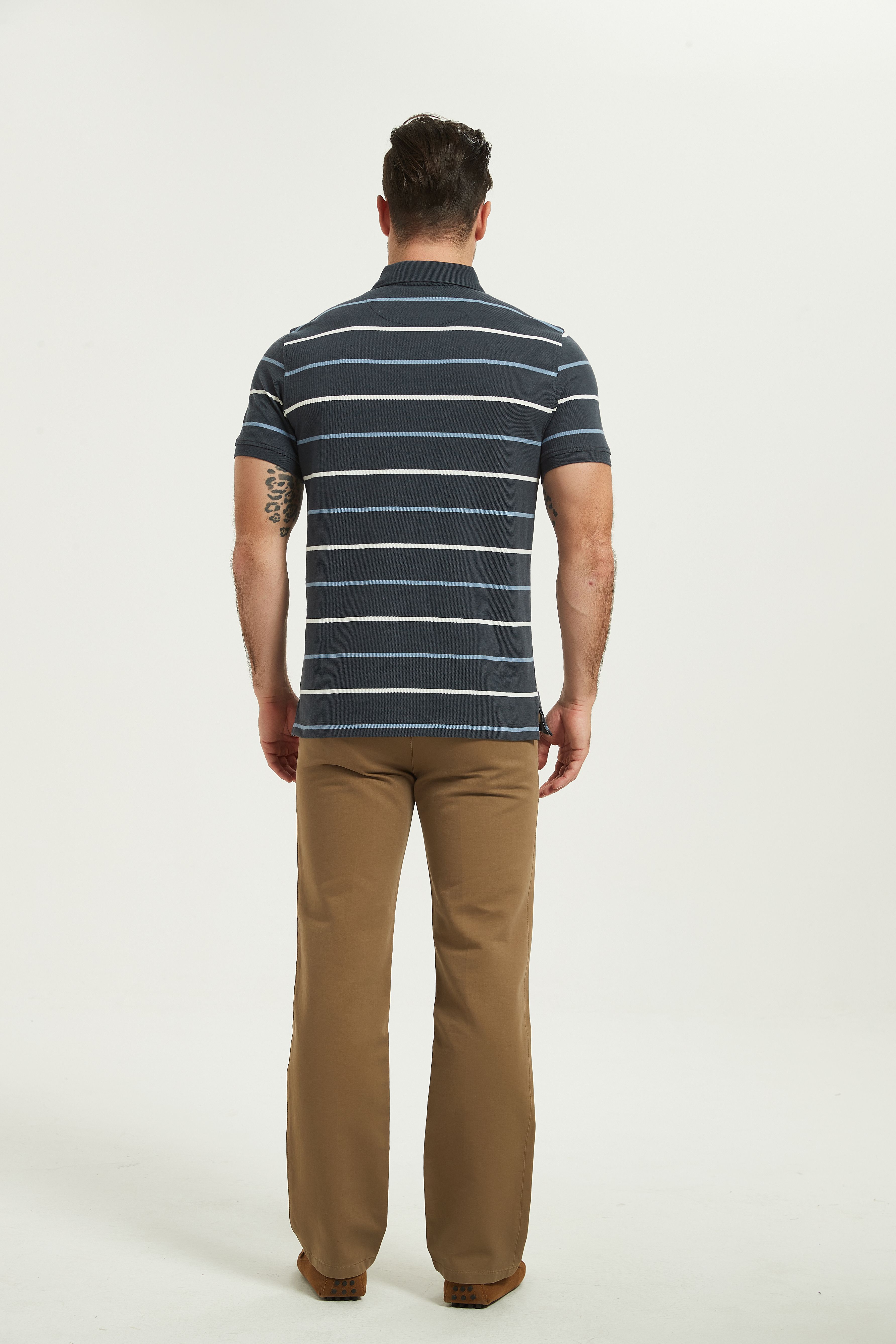 POLO Shirt-dark gray stripes