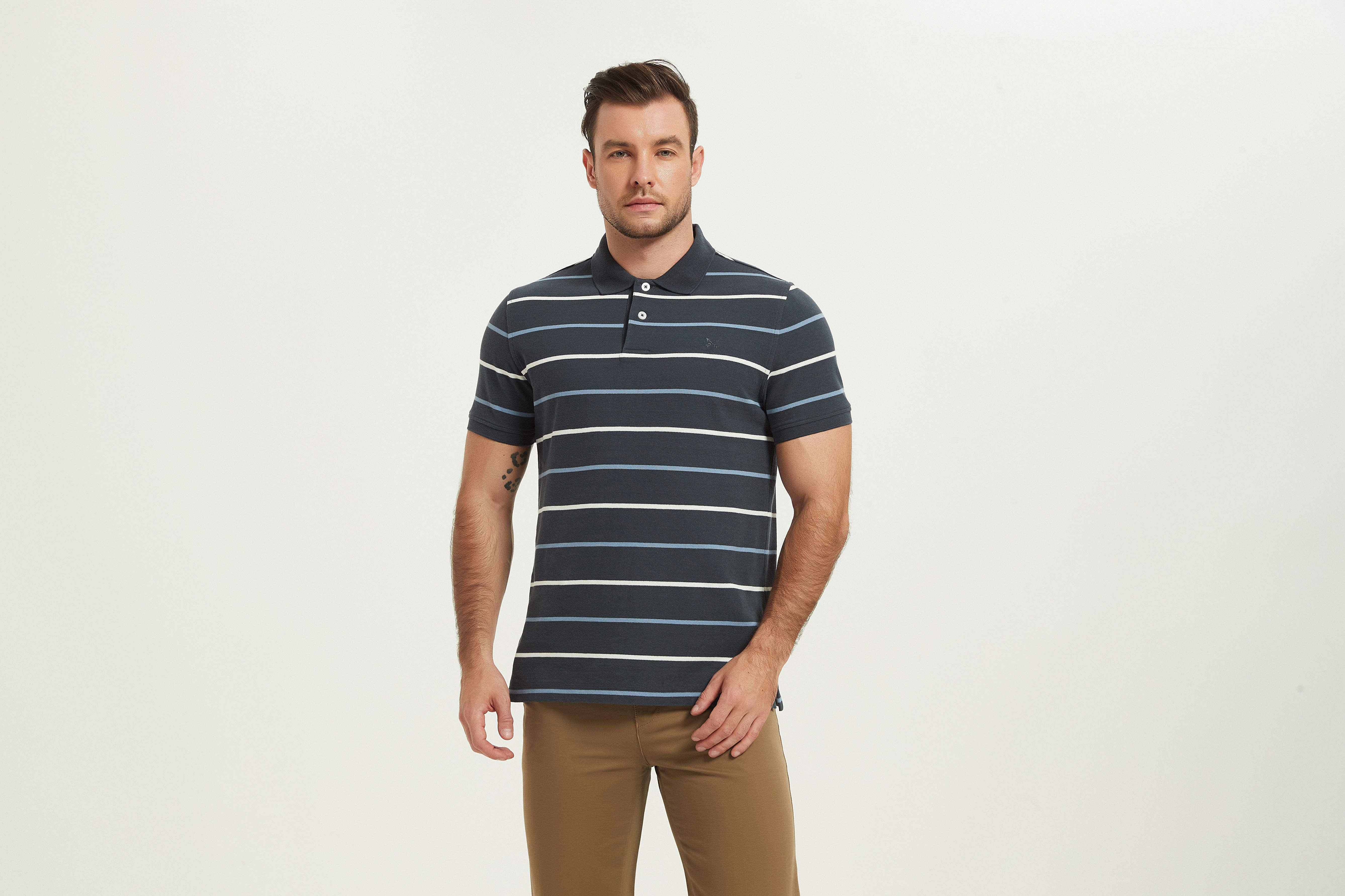 POLO Shirt-dark gray stripes
