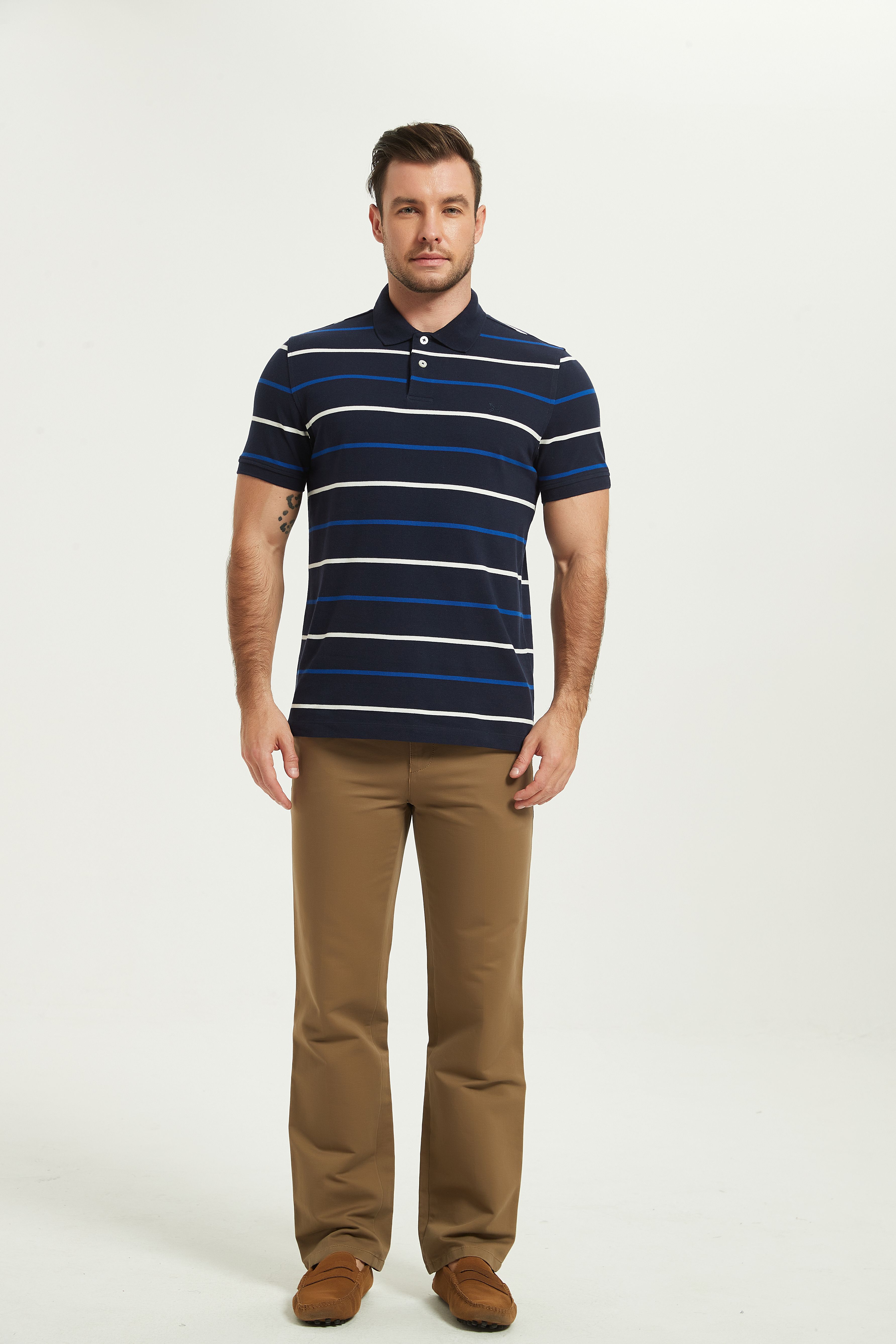 POLO Shirt-navy stripes