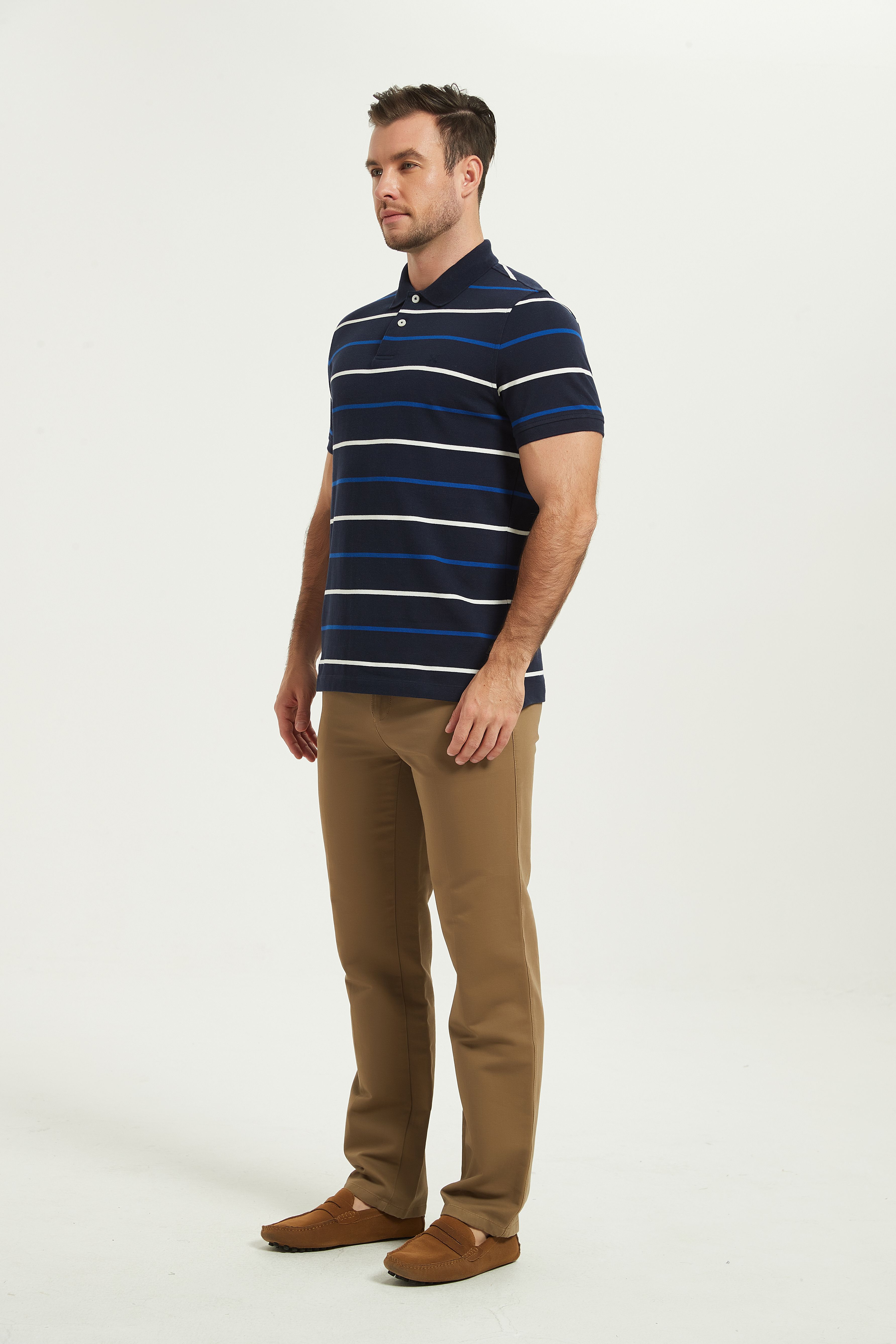POLO Shirt-navy stripes