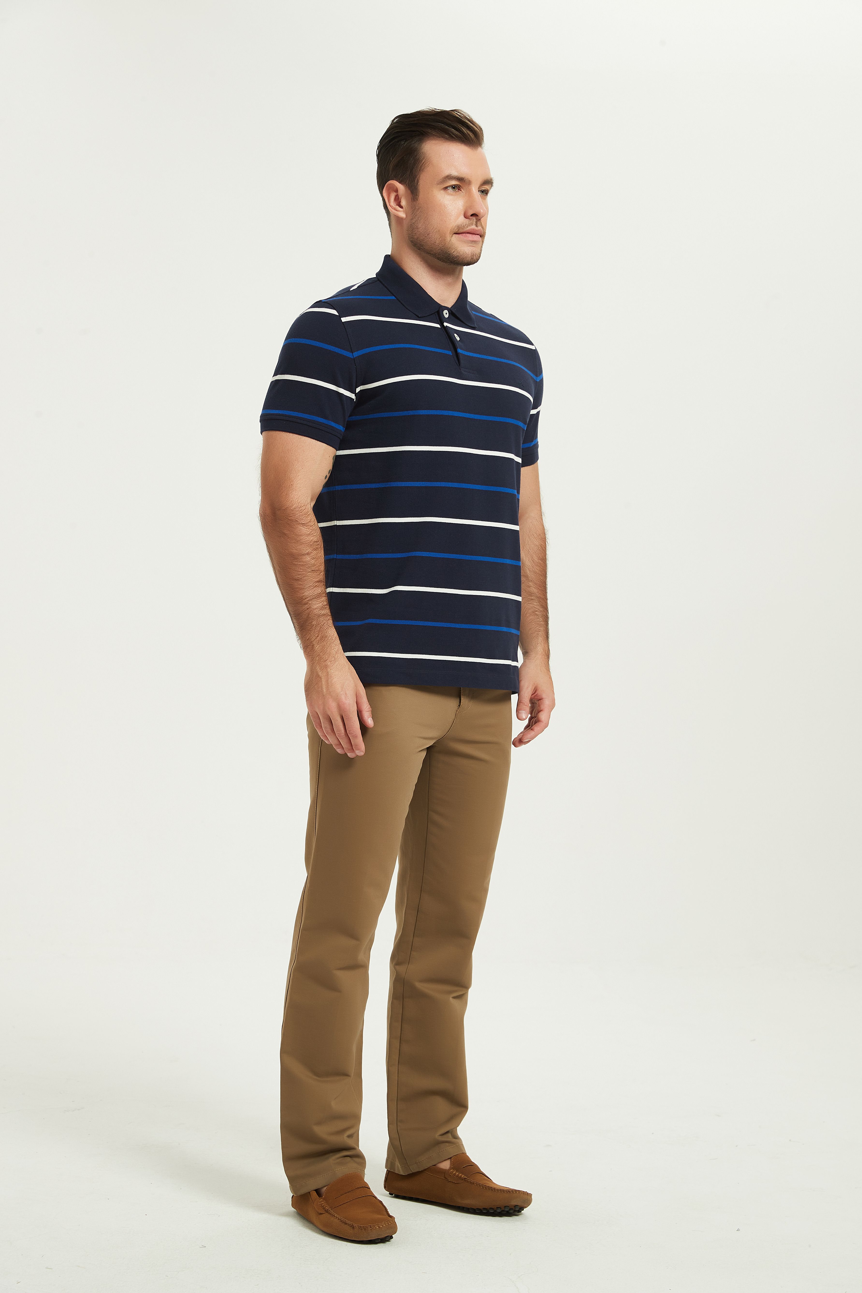 POLO Shirt-navy stripes