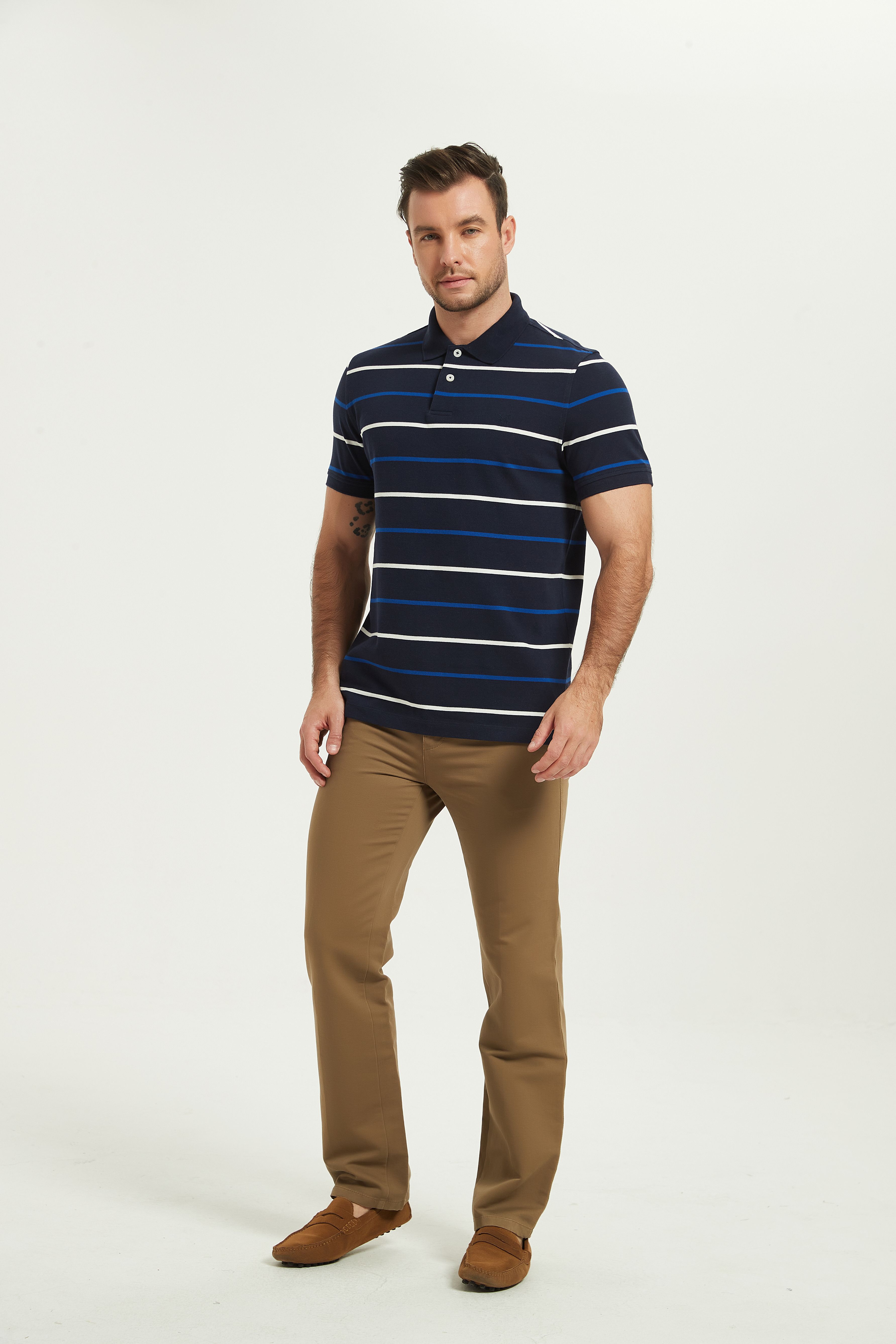 POLO Shirt-navy stripes