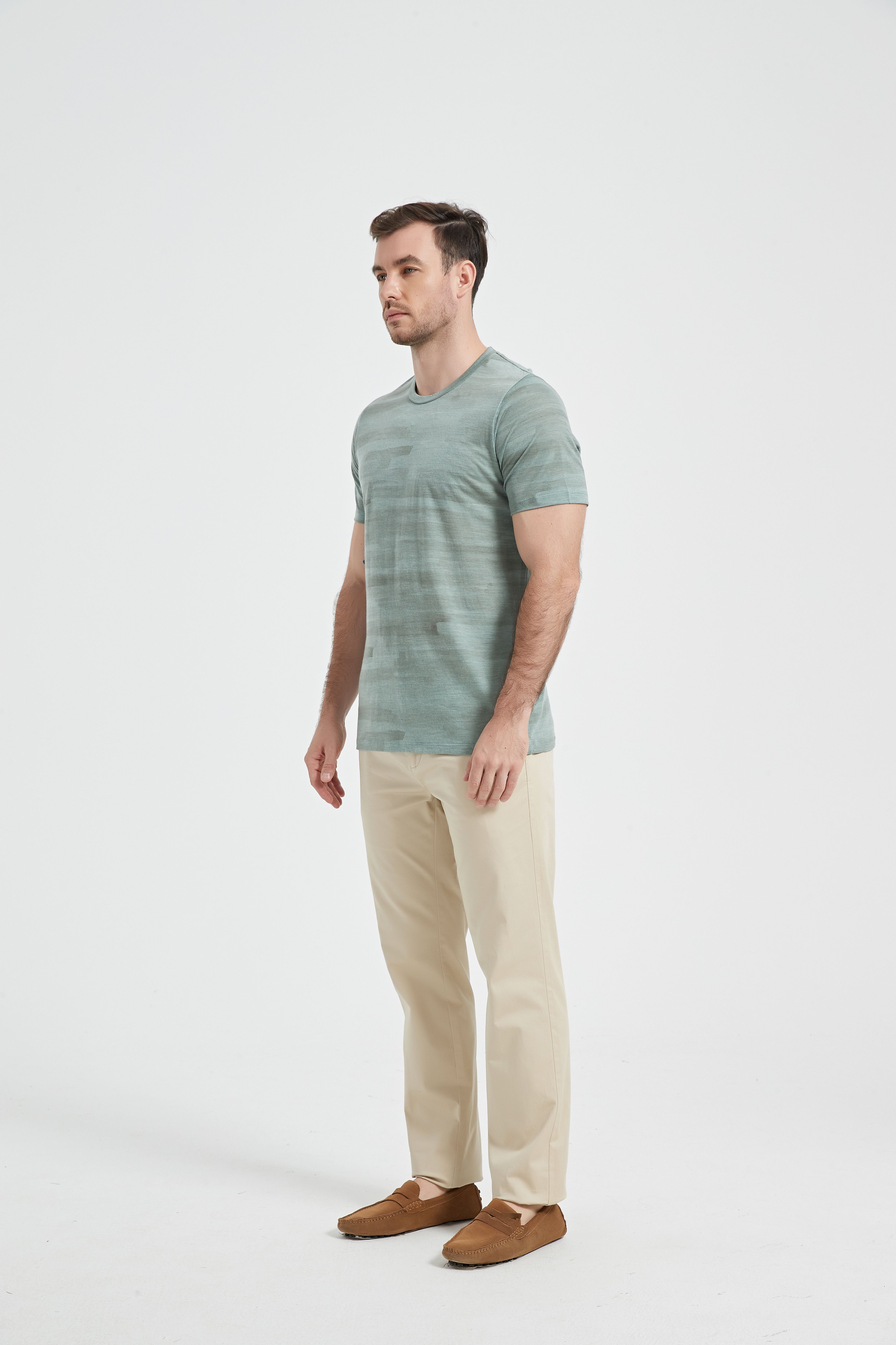 Wool Short-Sleeve Shirt-green