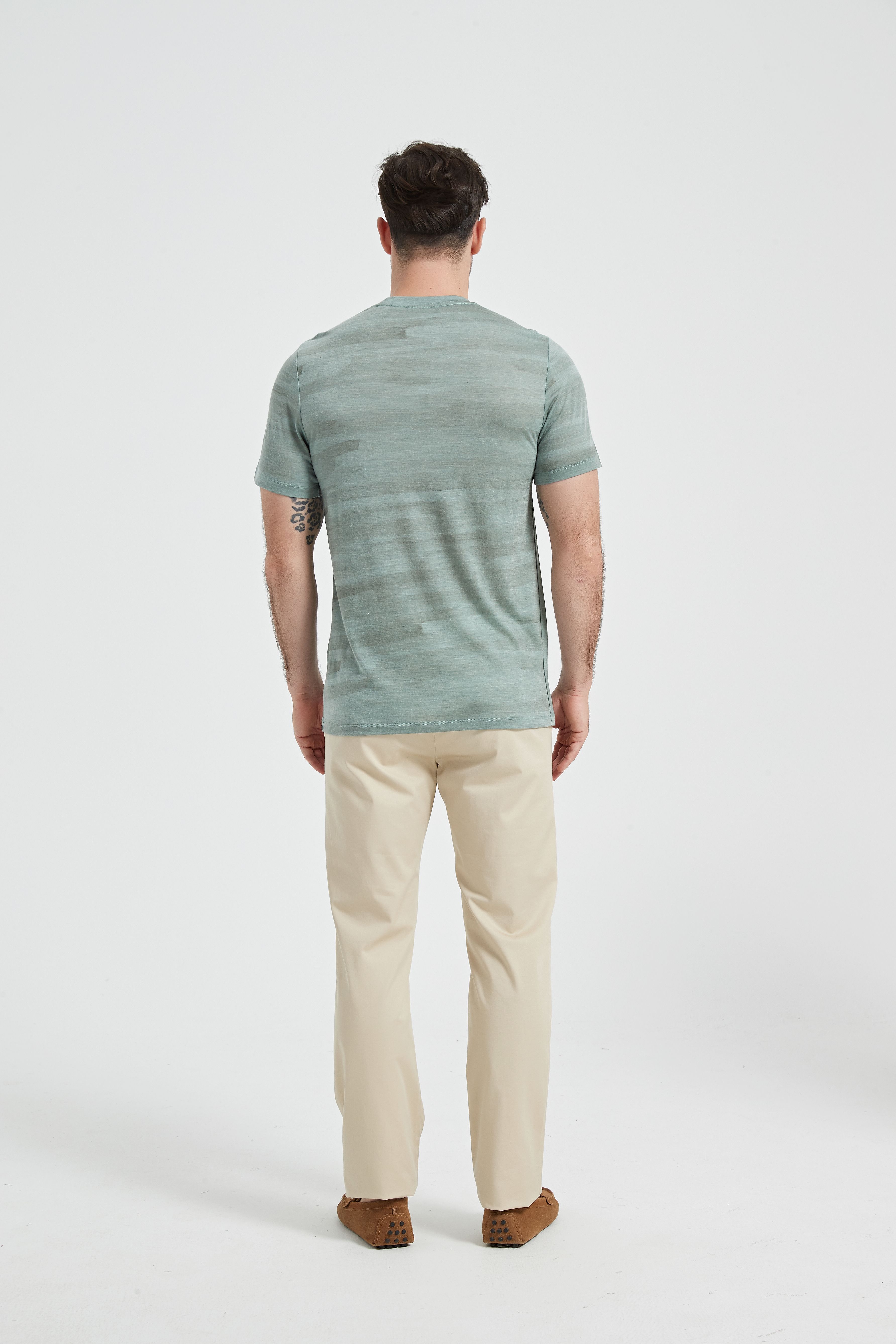 Wool Short-Sleeve Shirt-green