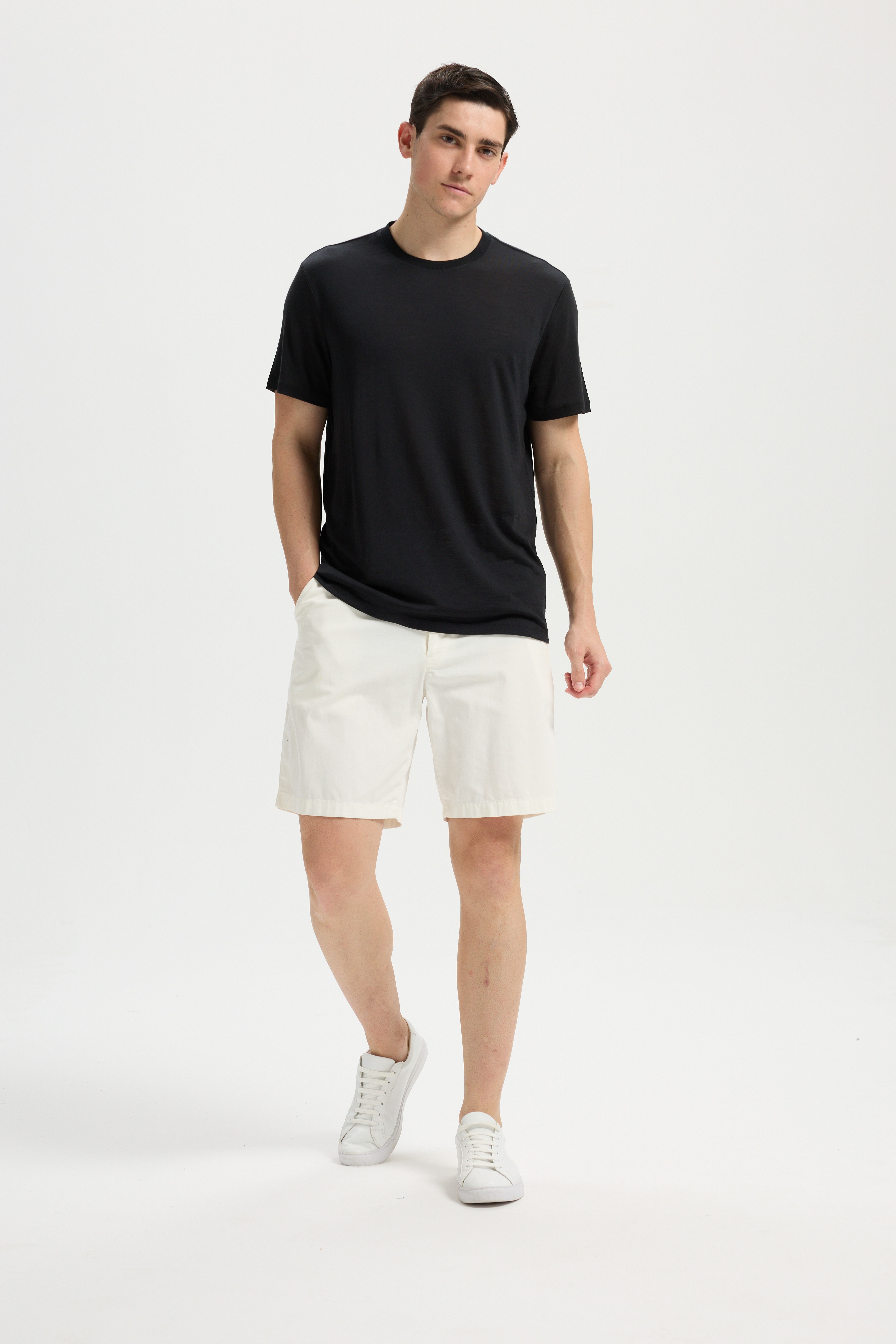 Wool Short-Sleeved Shirt-black