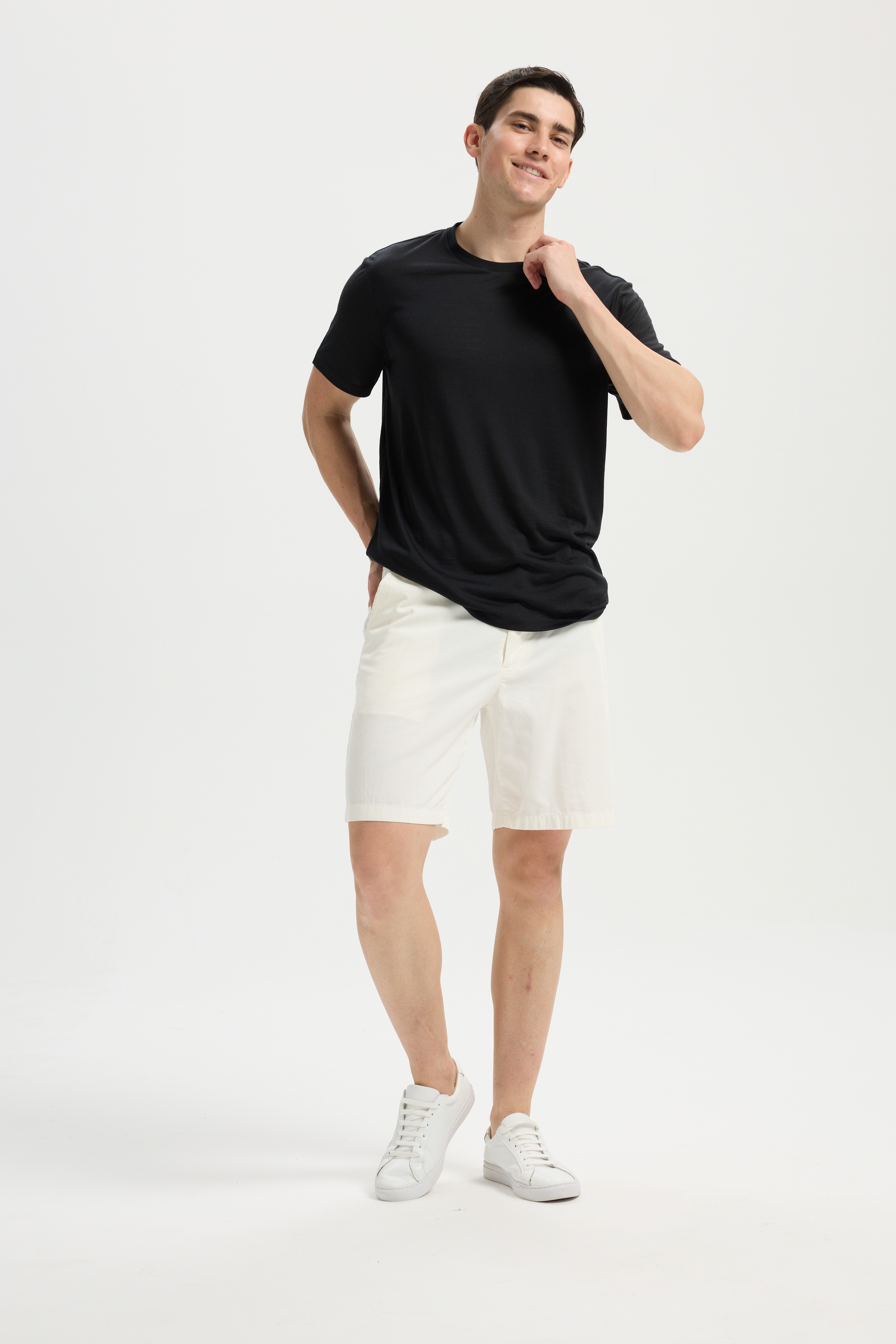 Wool Short-Sleeved Shirt-black
