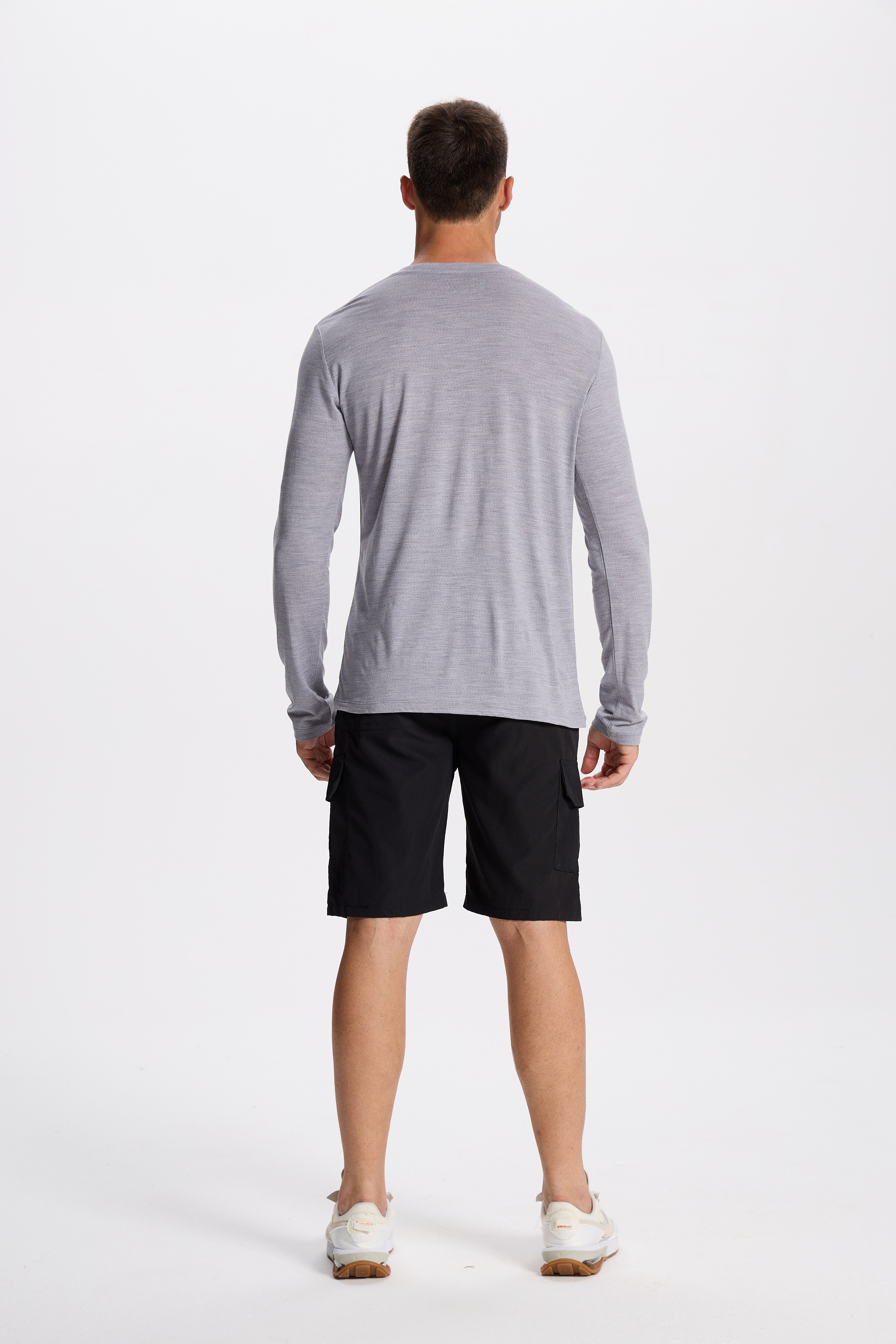Wool Long-Sleeved Shirt-light gray