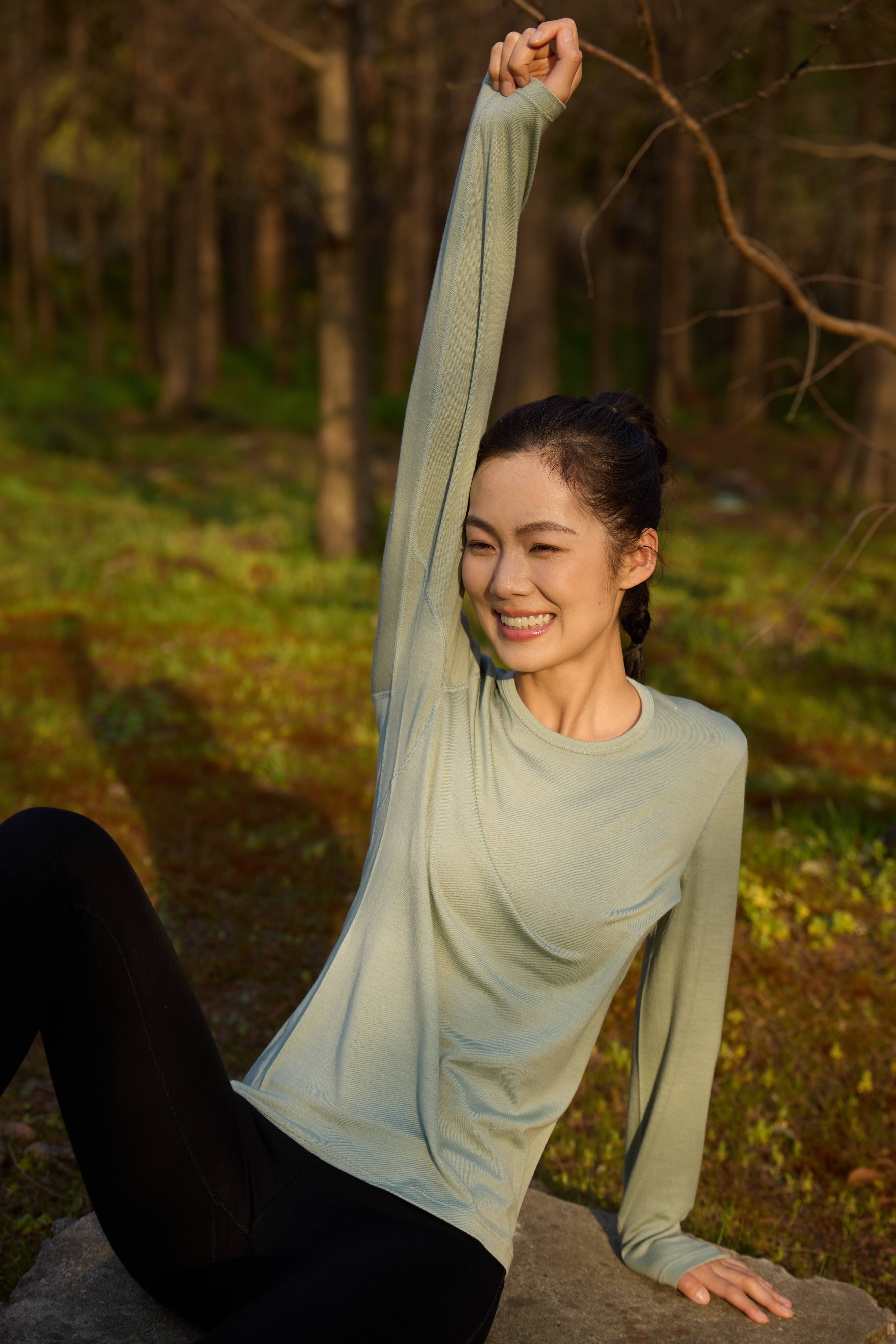 Wool Long-Sleeved Shirt-green
