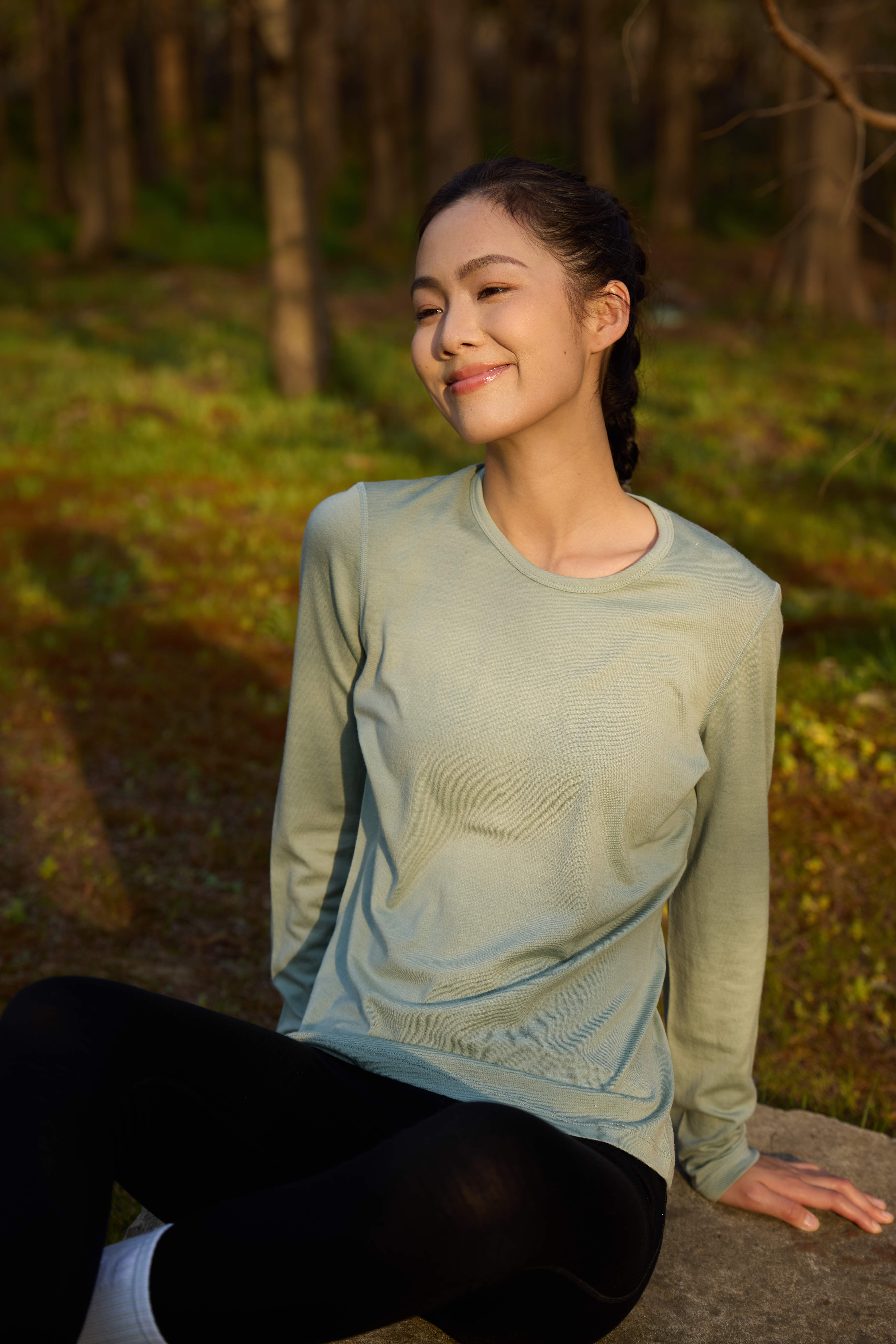 Wool Long-Sleeved Shirt-green