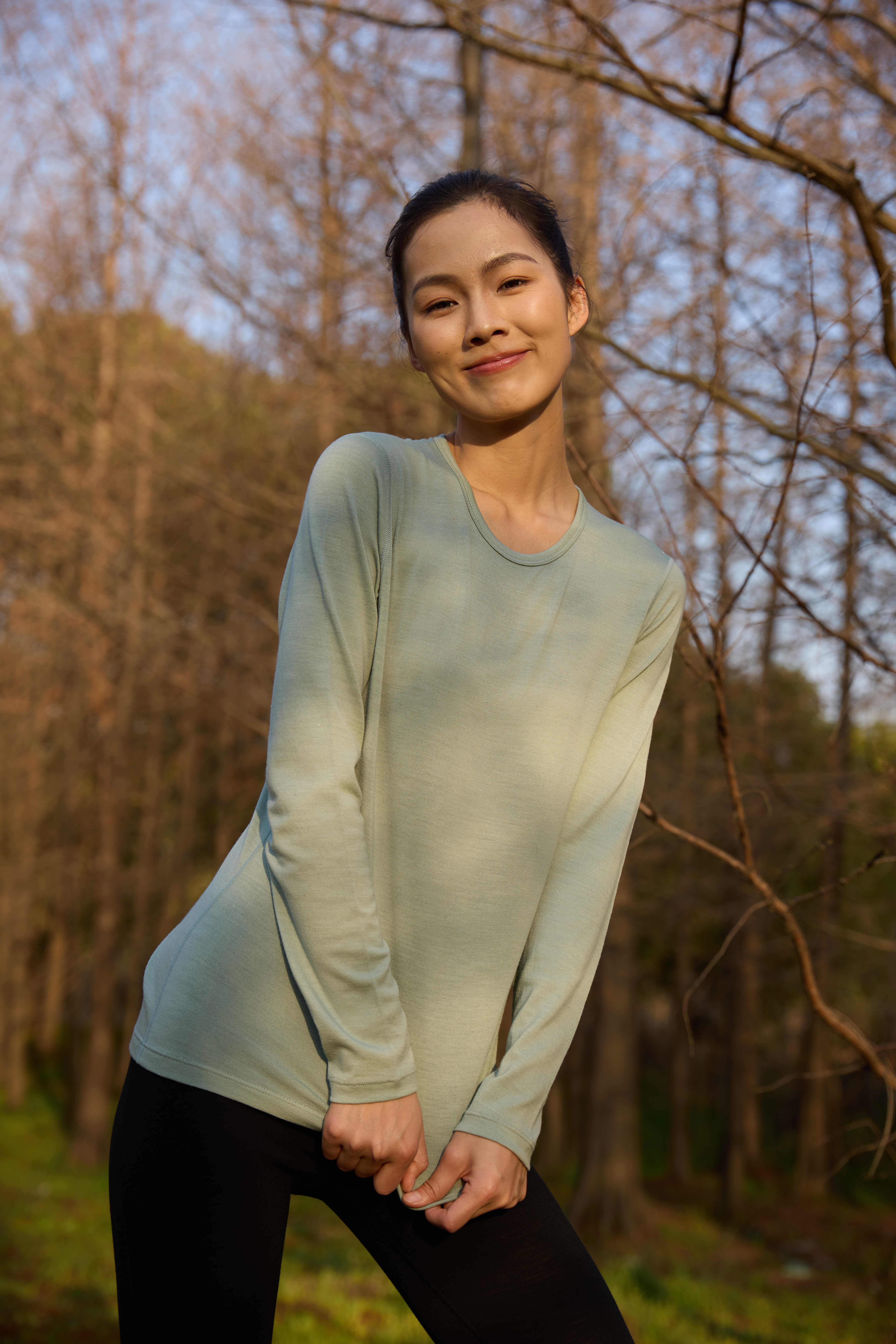 Wool Long-Sleeved Shirt-green