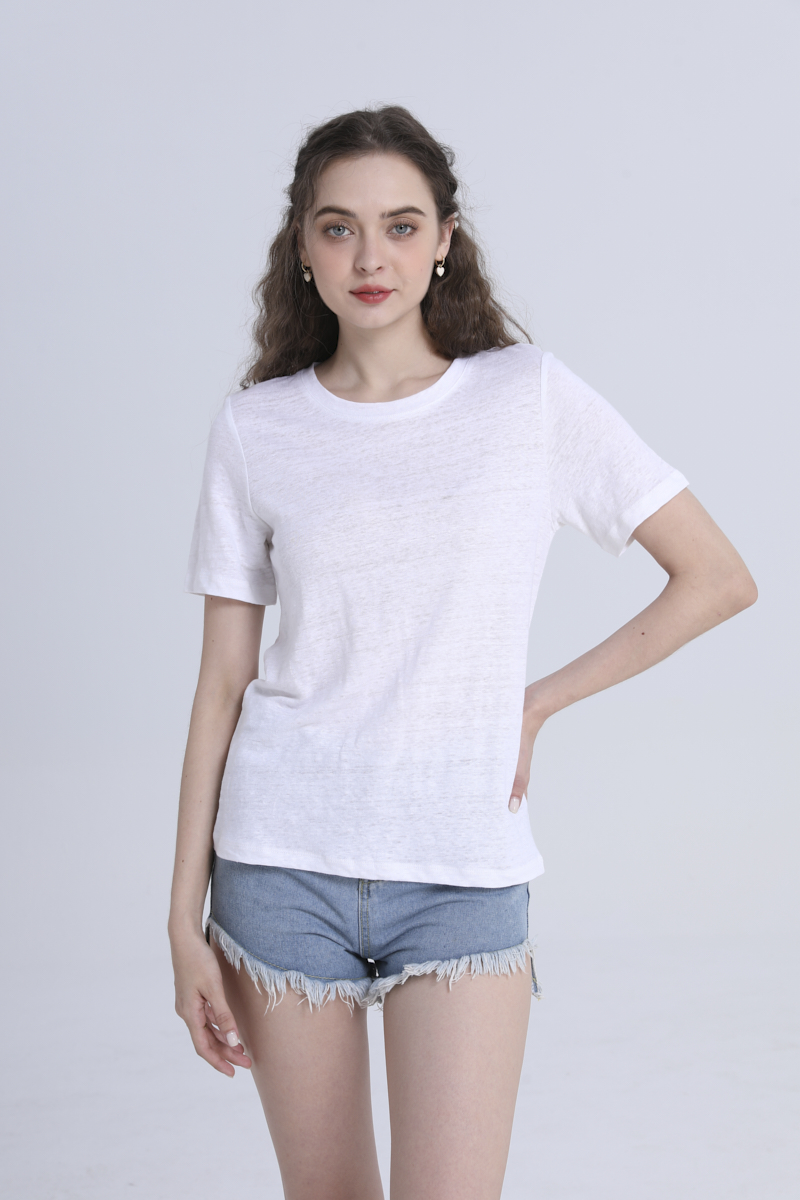 Linen Short-Sleeved Shirt-white