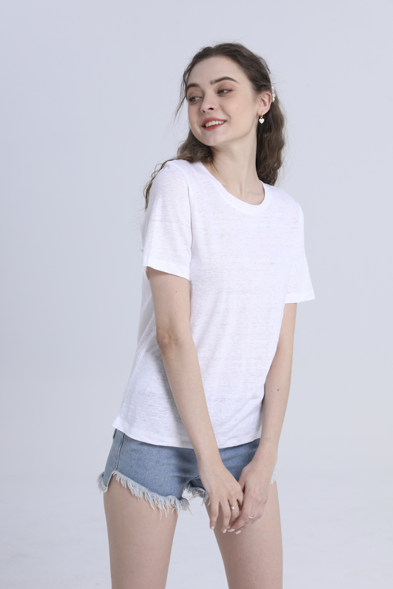 Linen Short-Sleeved Shirt-white