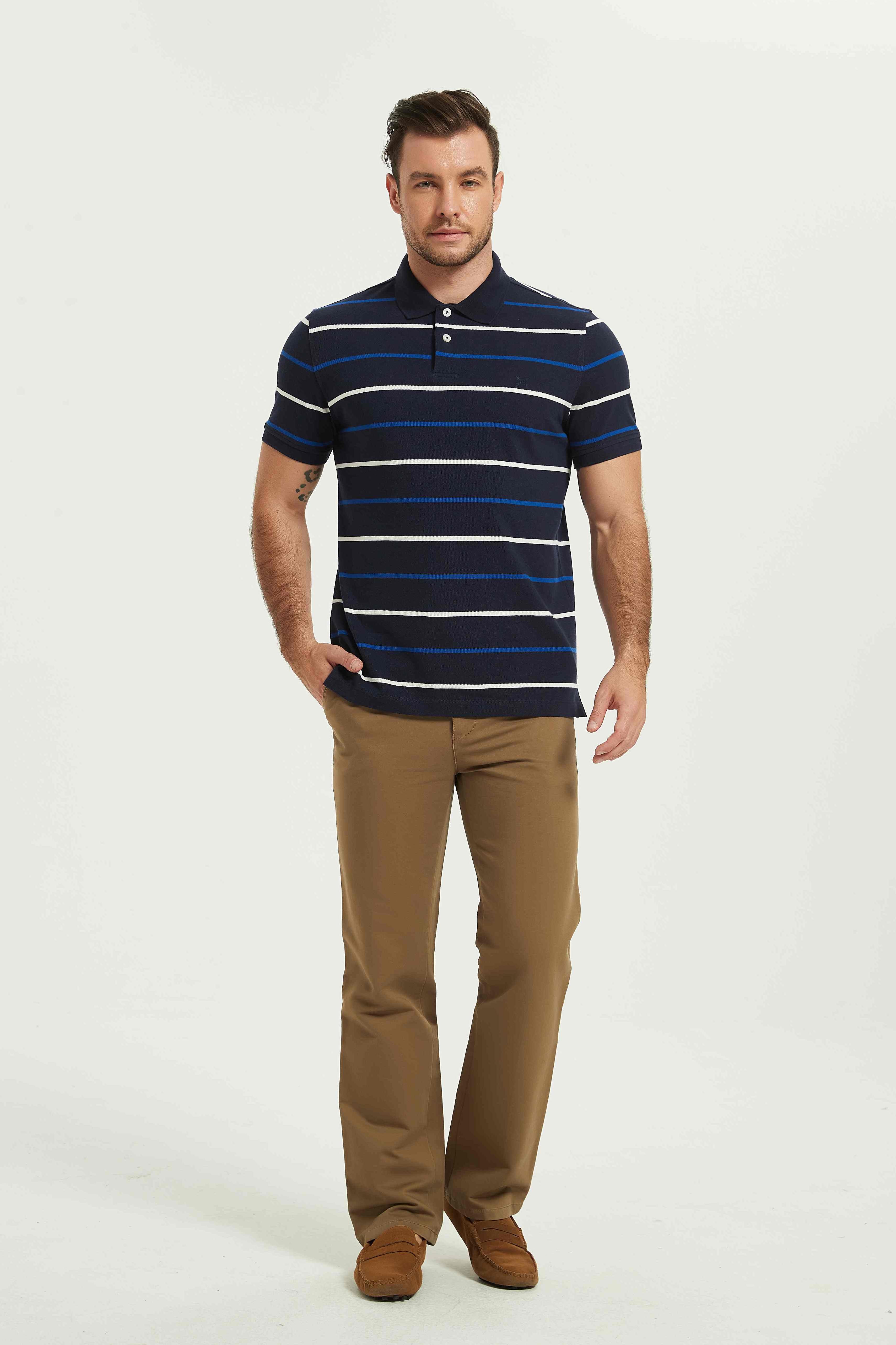 POLO Shirt-navy stripes